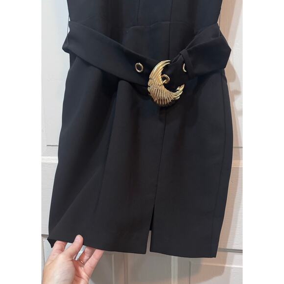 NWT Amanda Uprichard Black Belted Strapless Mini Chalice Dress Size S - Picture 5 of 10